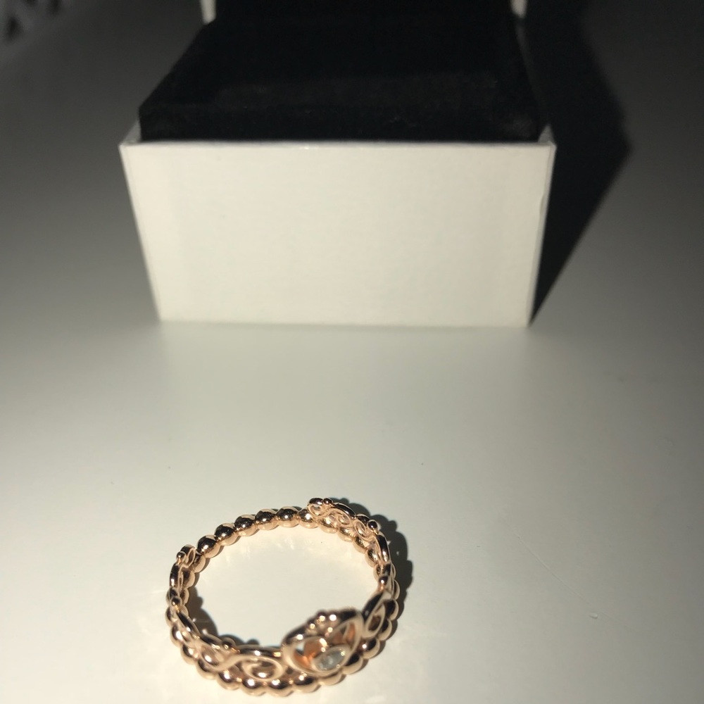 Size 6 Pandora Rose Gold Princess Ring
